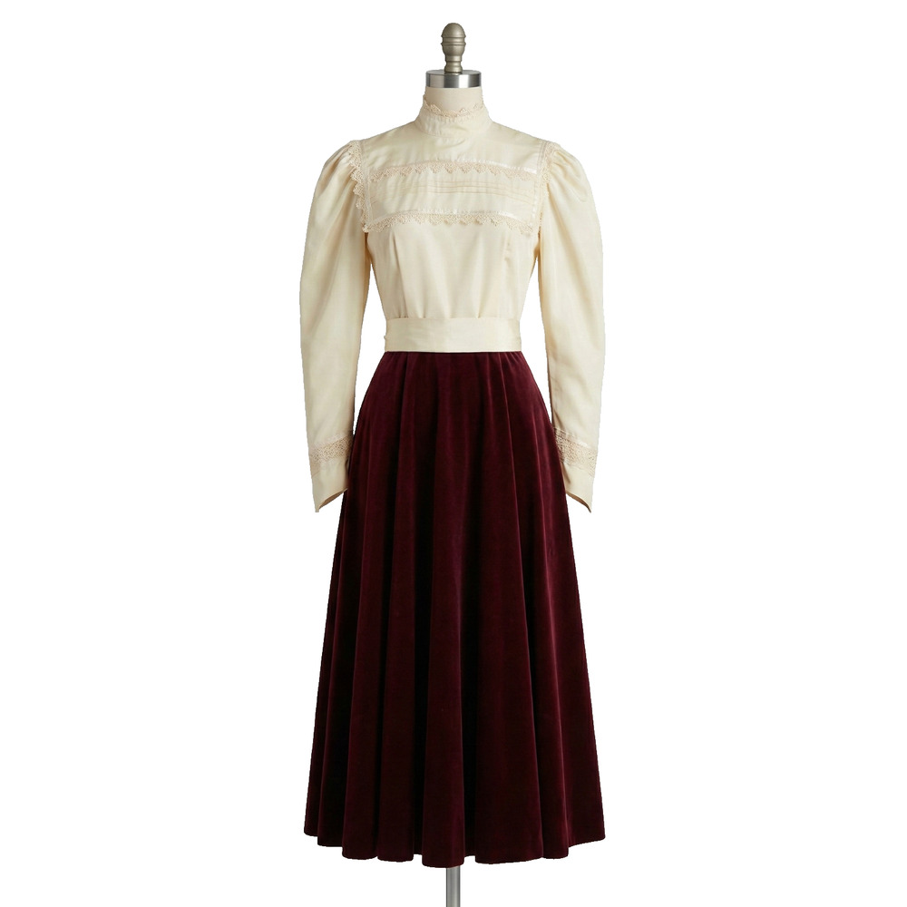 Gunne Sax Vintage Victorian Dress Sz 5 Velvet Lace‎ Romantic Prairie Cottagecore